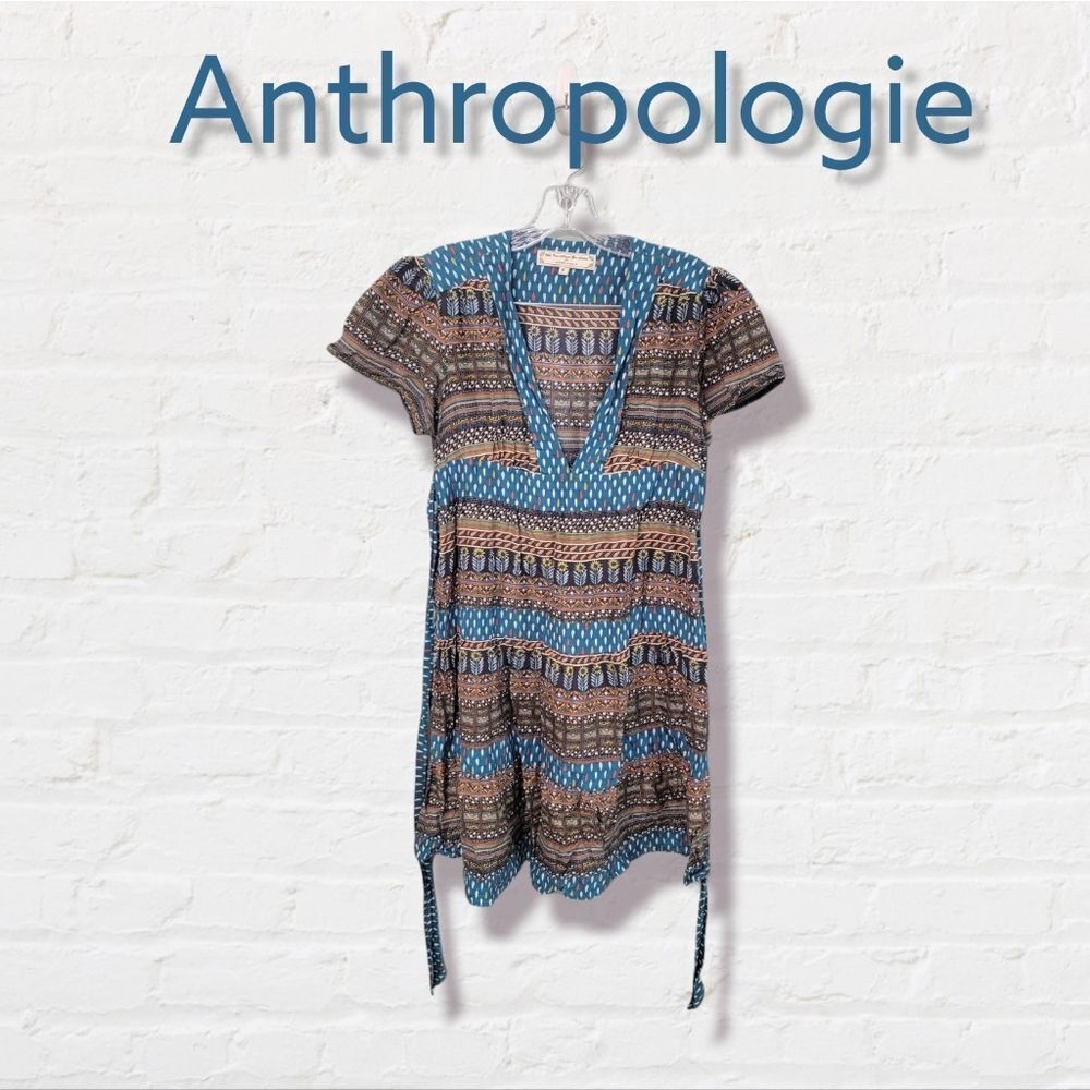 Anthropologie What Comes Around Goes Around Tie Fit and Flare Dress